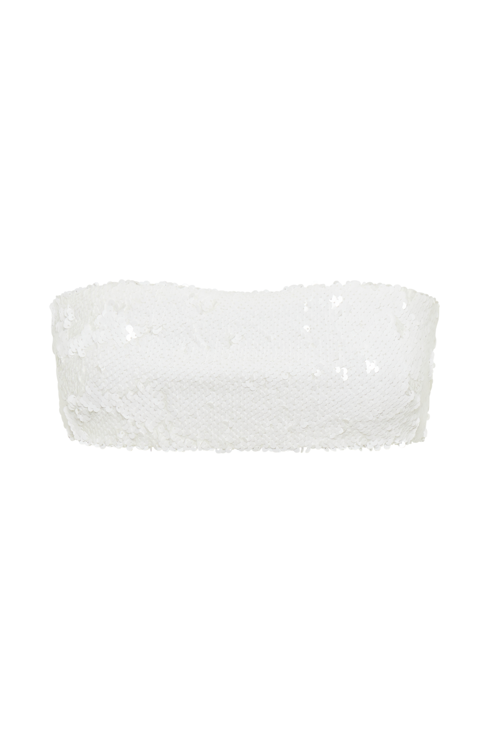 Emerie Strapless Sequin Bandeau - White