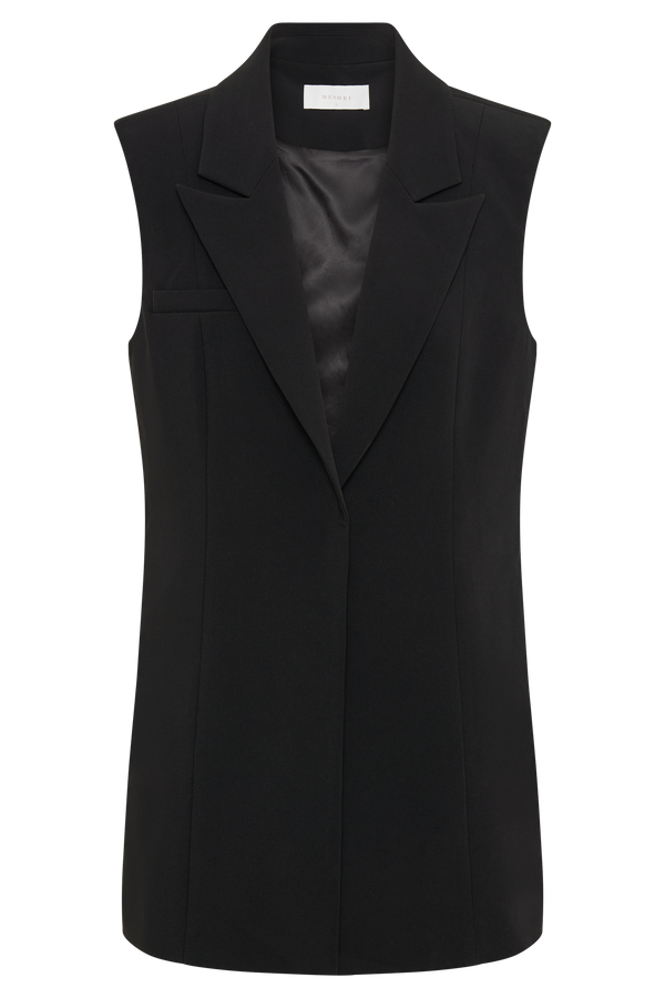 Robin Oversized Suiting Vest - Black