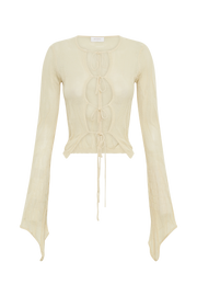 Akari Flare Sleeve Knit Top - Ivory