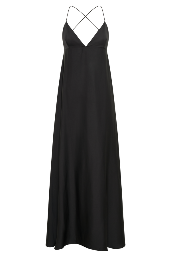 Melisandre Baby Doll Maxi Dress - Black