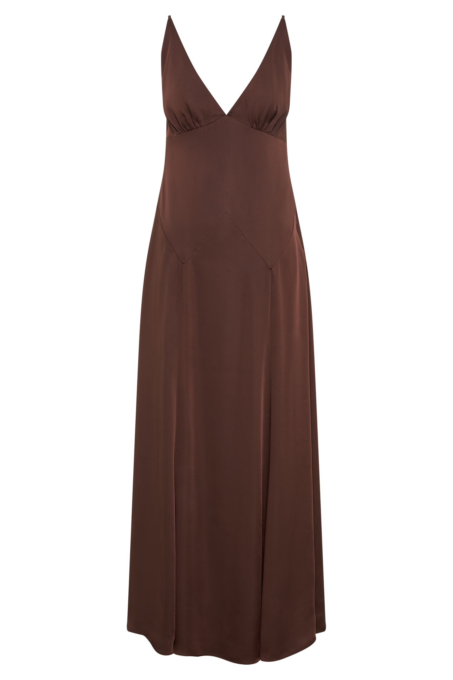 Kamala Low Back Satin Maxi Dress - Dark Chocolate #8
