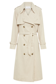 Channing Trench Coat With Belt - Cream