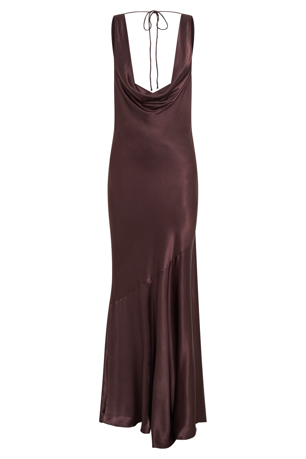 Ellison Satin Cowl Gown - Dark Chocolate #9