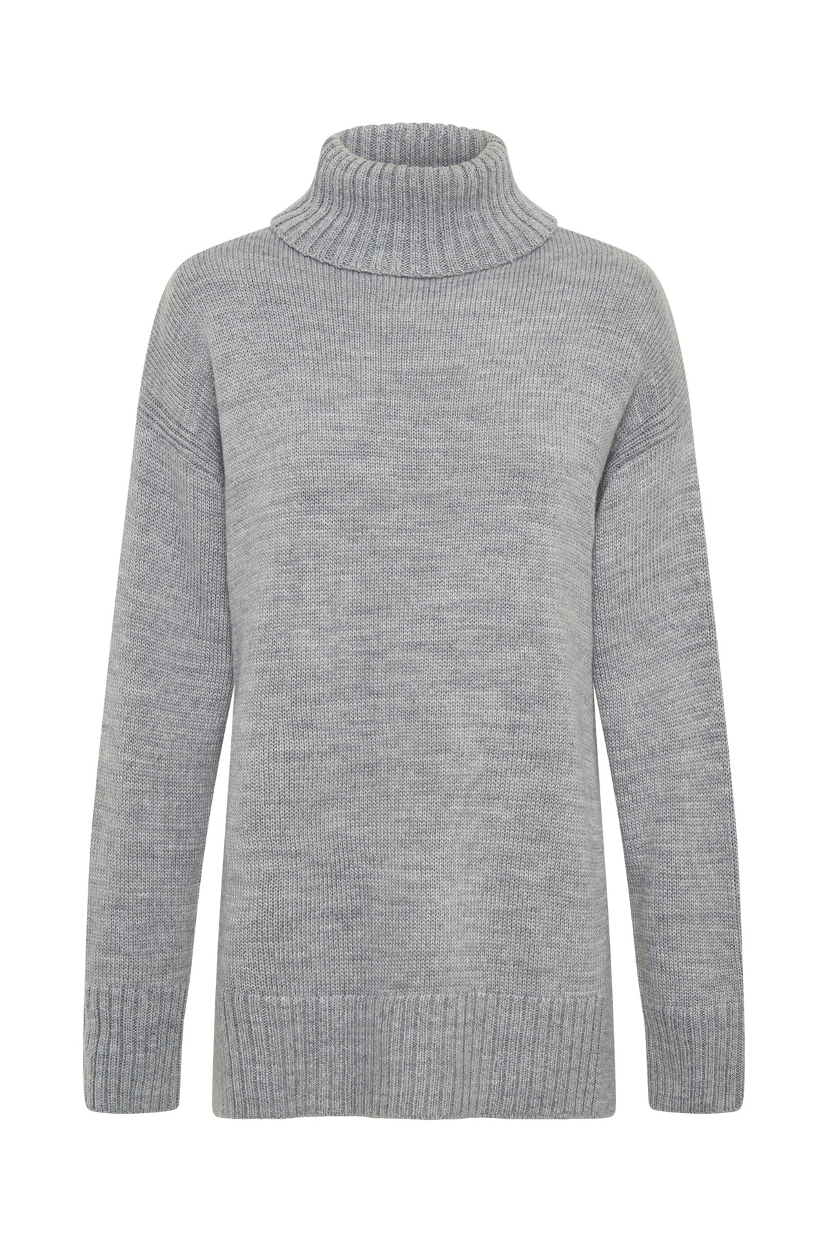 Brittany High Neck Knit Jumper - Grey Marle #8