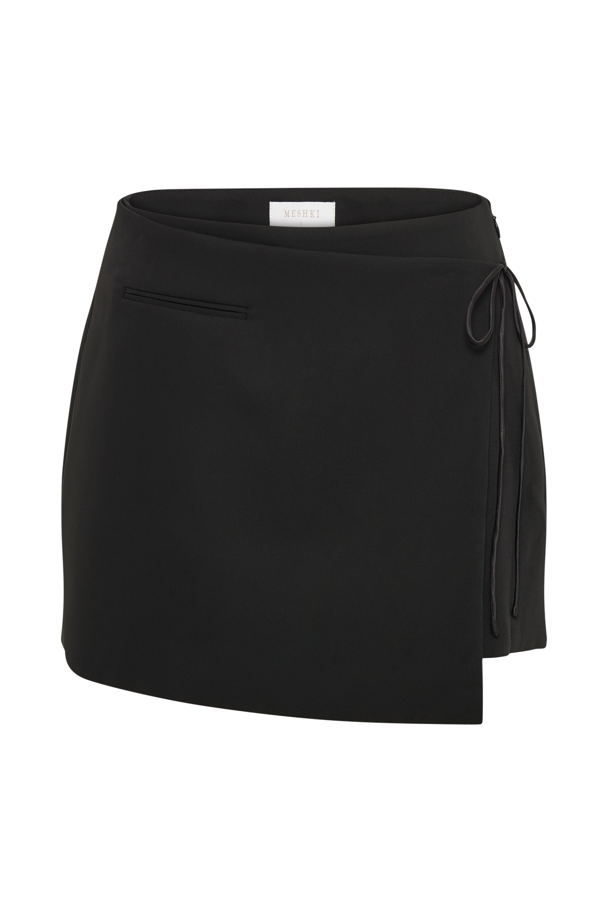 Vera Tie Suiting Mini Skirt - Black