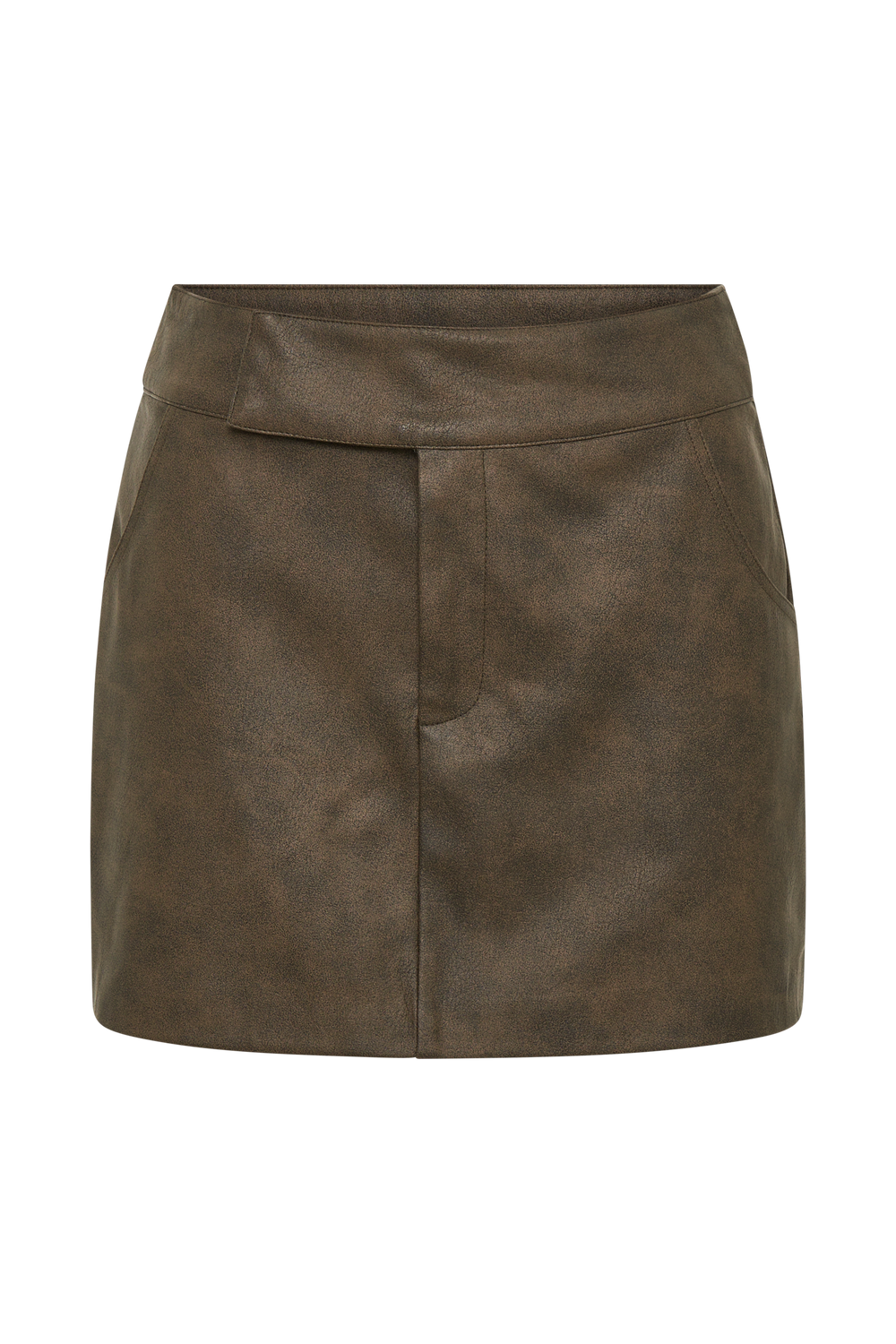Kristen Faux Leather Mini Skirt - Vintage Chocolate