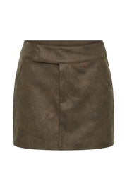 Kristen Faux Leather Mini Skirt - Vintage Chocolate
