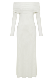 Josie Off Shoulder Mesh Maxi Dress - Ivory