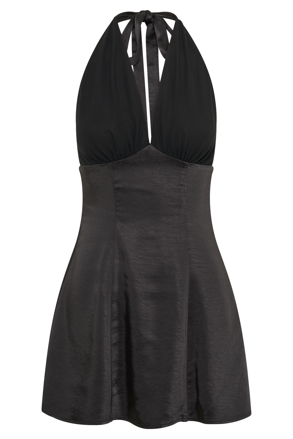Richelle Satin Mini Dress - Black