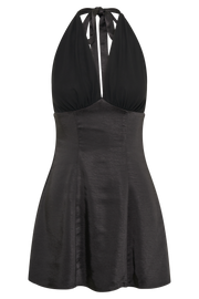 Richelle Satin Mini Dress - Black