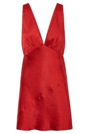 Nadia Satin Mini Dress With Cowl Back - Red