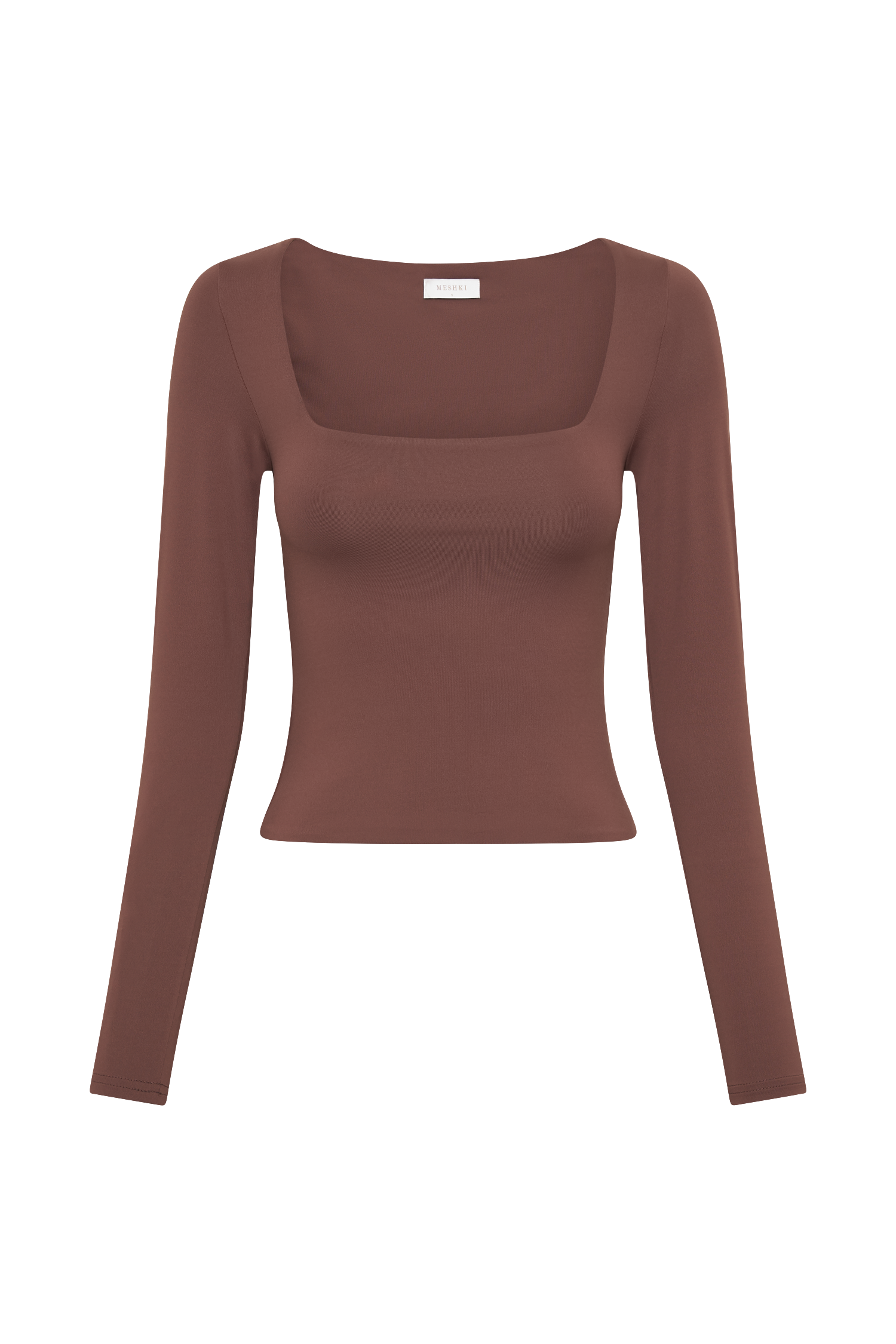 Bridget Recycled Nylon Long Sleeve Top - Mocha #11