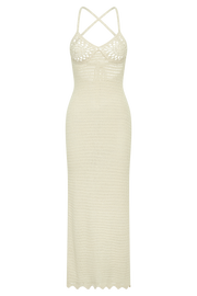 Monica Crochet Knit Maxi Dress - Ivory
