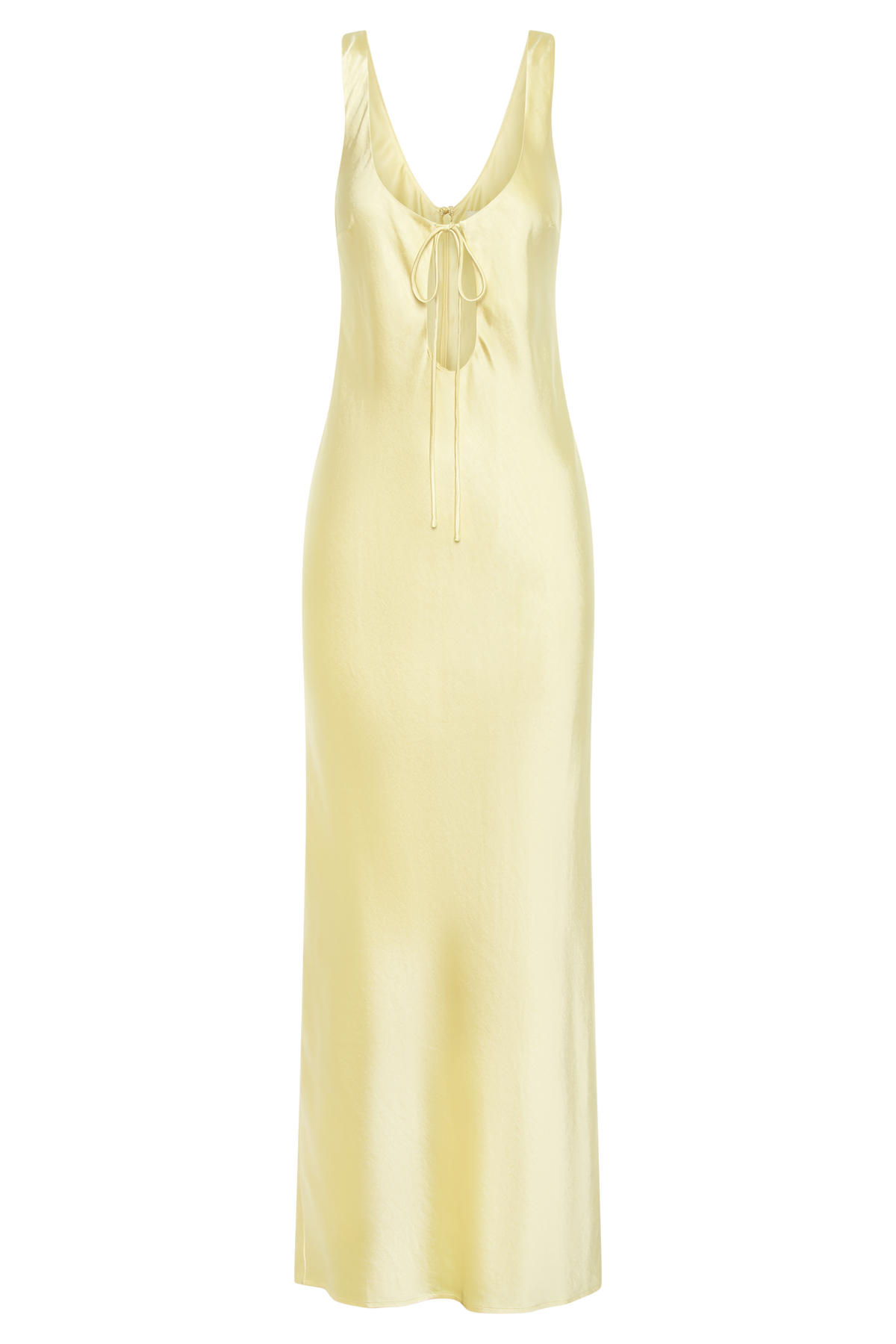 Aubrie Keyhole Satin Maxi Dress - Butter #9