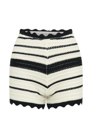 Jordie Contrast Crochet Shorts - Black/White