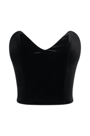 Chaya Velvet Pointed Corset - Black