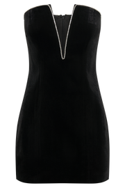 Elysia Velvet Mini Dress - Black