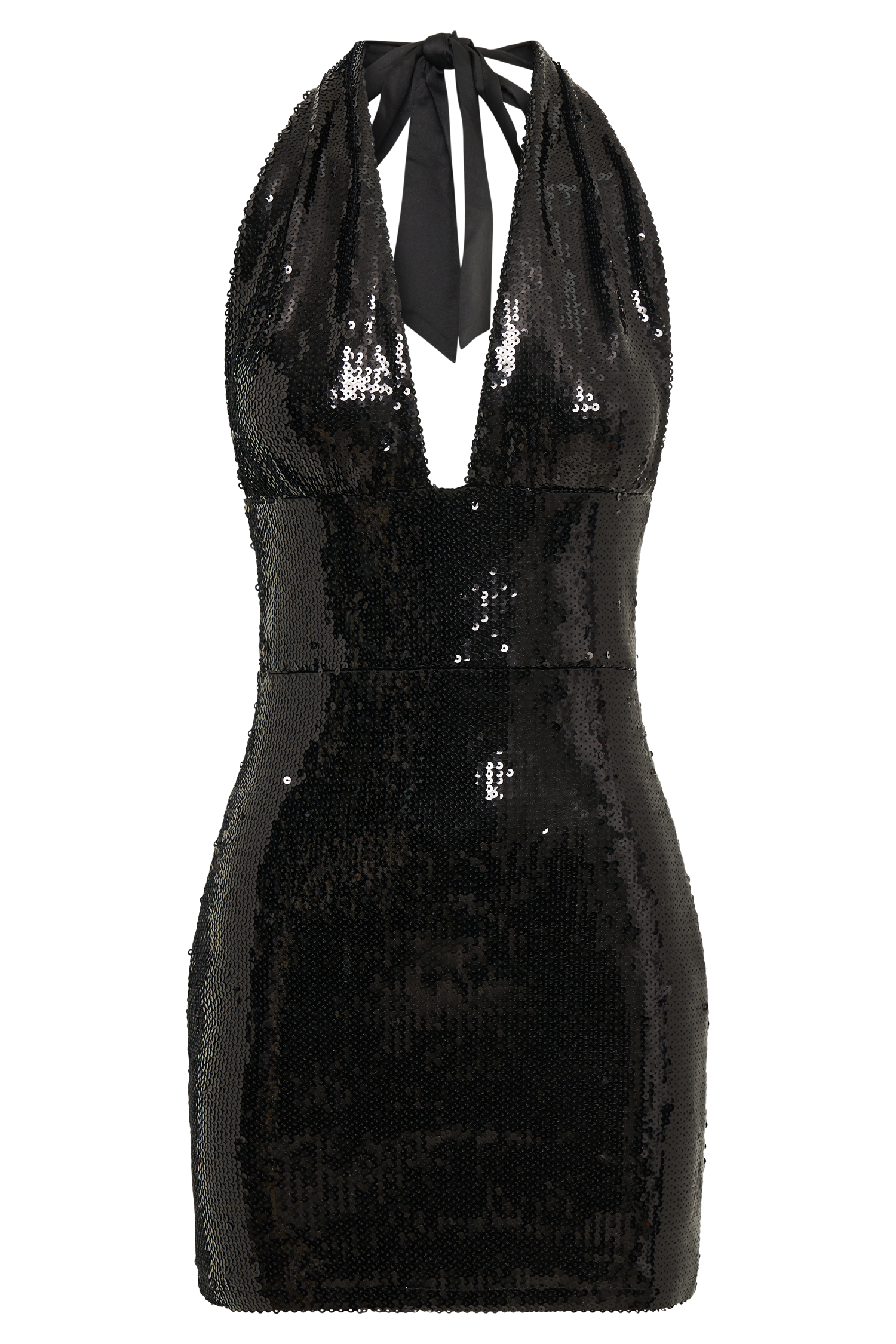 Carleigh Sequin Halter Mini Dress - Black #11