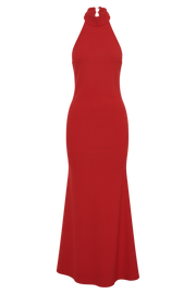 Genesis High Neck Maxi Dress - Red