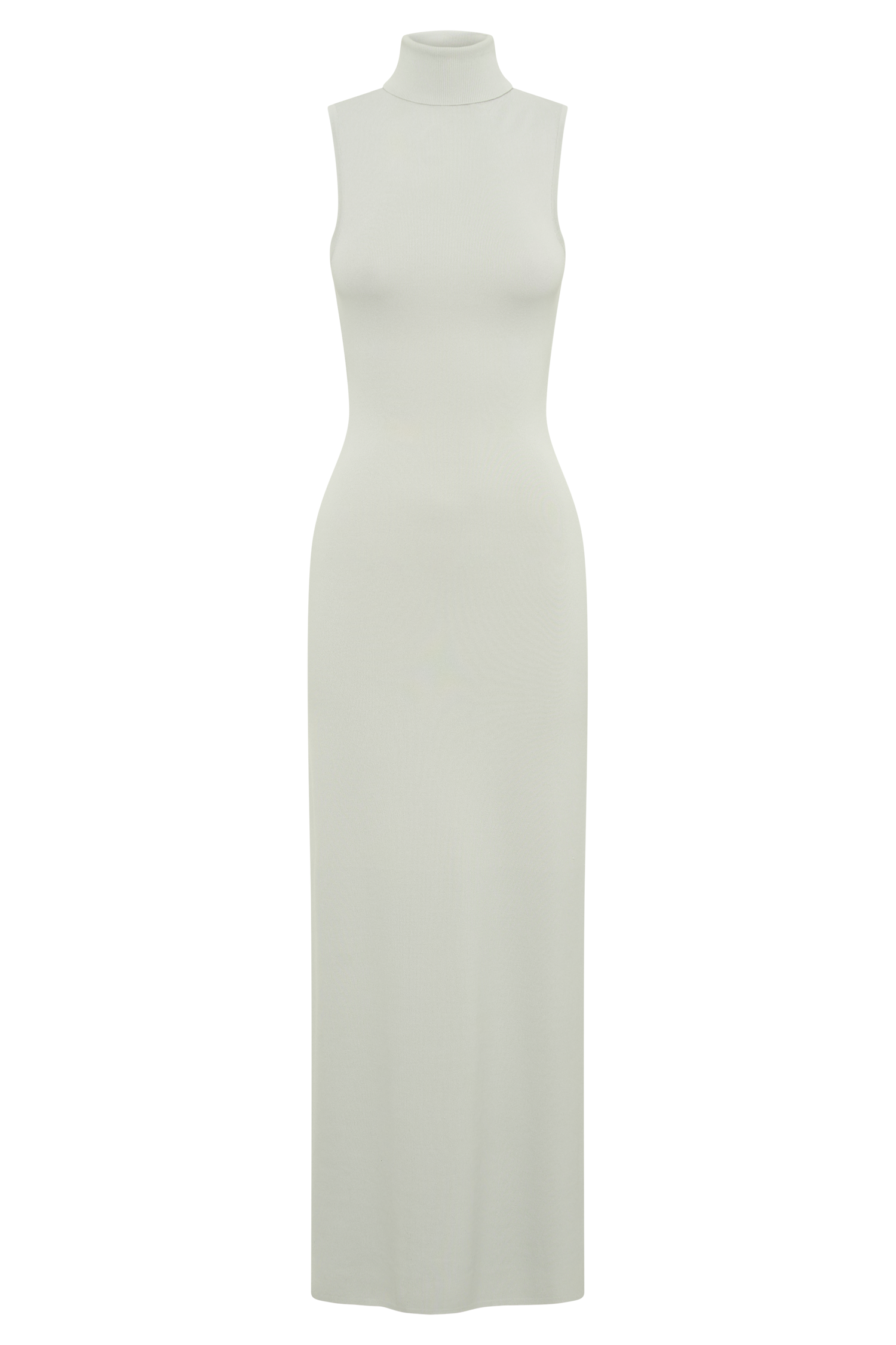 Louisa High Neck Knit Maxi Dress - Ice Grey #11