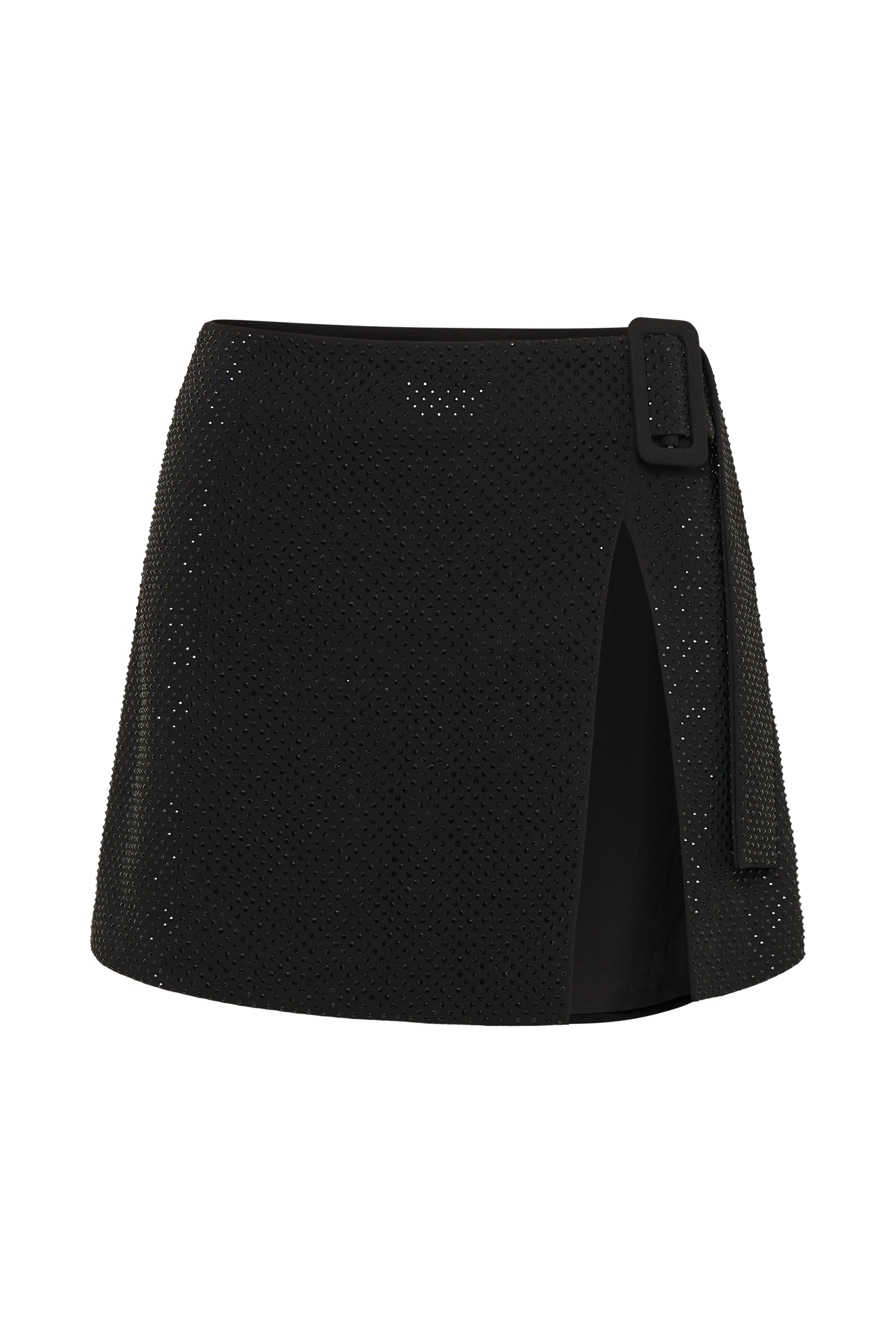 Sacha Diamante Mini Skirt With Split - Black #15