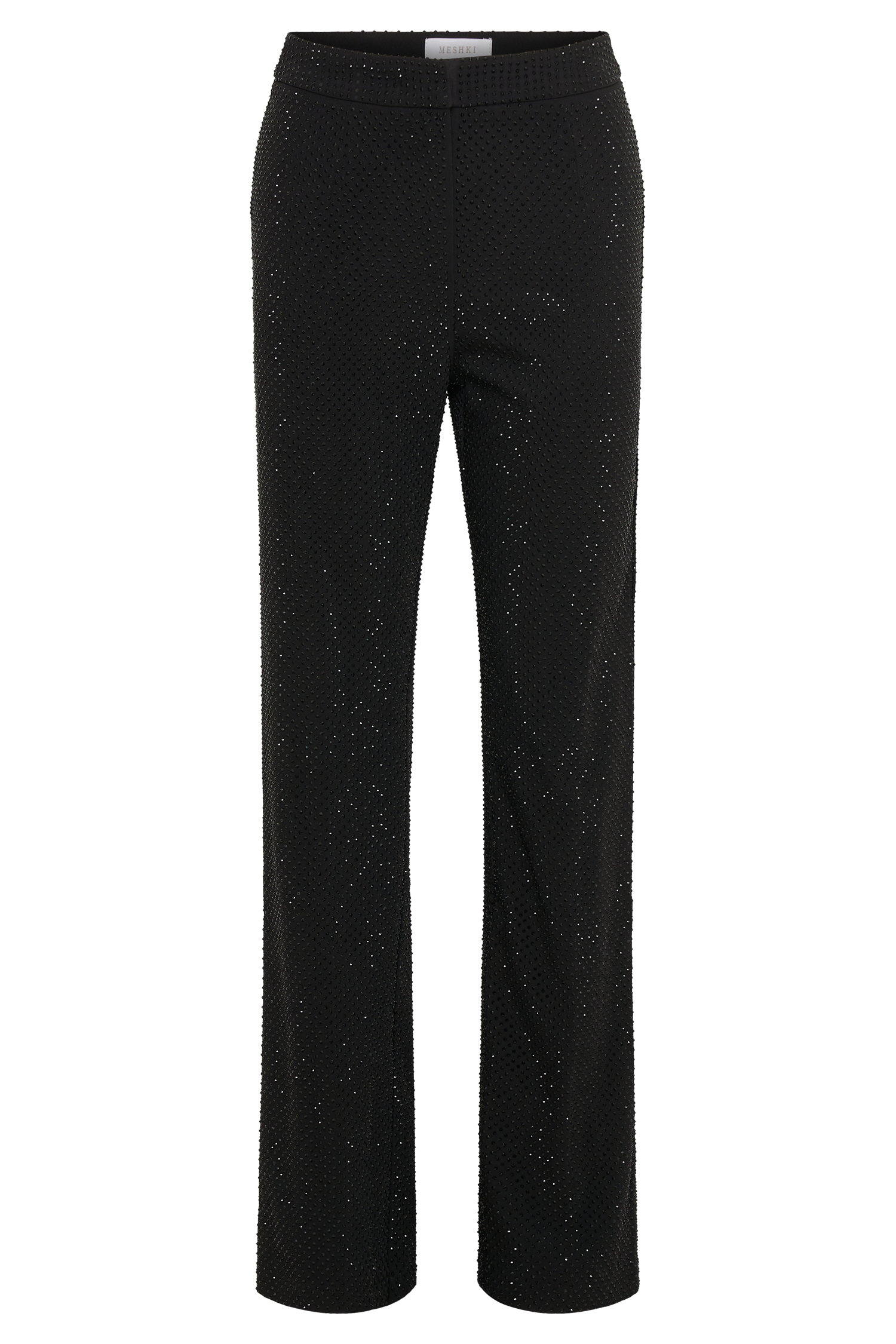 Kaycee Straight Leg Diamante Pants - Black | MESHKI