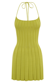 Koa Halter Neck Knit Mini Dress - Seafoam Green