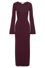 Mabel Long Sleeve Knit Maxi Dress - Plum