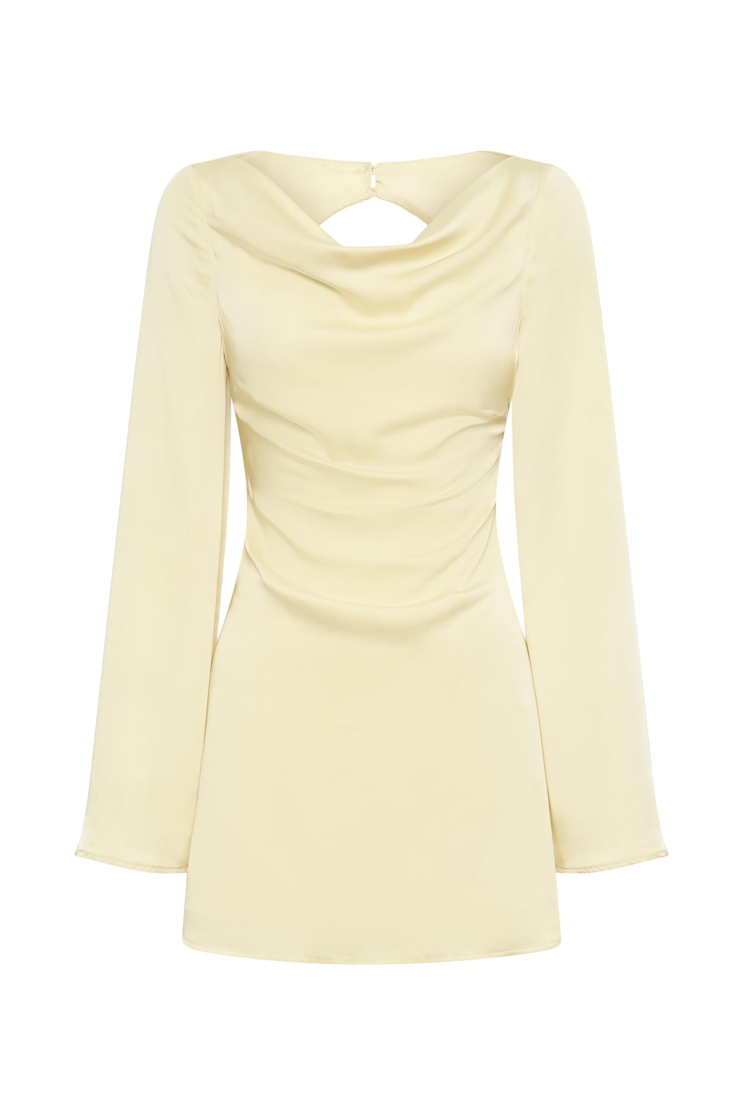 Ariana Satin Mini Dress With Cowl - Lemon #8