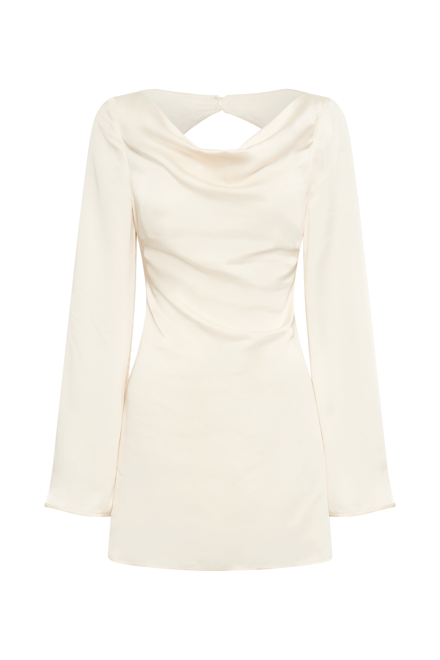 Ariana Satin Mini Dress With Cowl - Ivory #9
