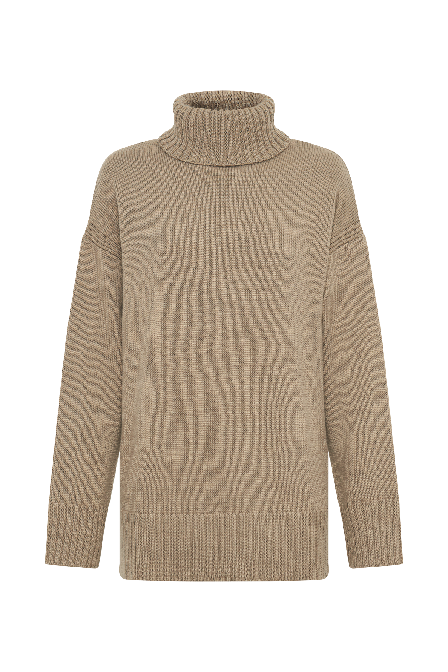 Brittany High Neck Knit Jumper - Taupe #9