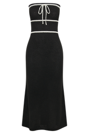 Dawn Strapless Knit Midi Dress - Black