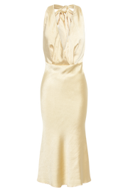 Terri Satin Cowl Midi Dress - Butter