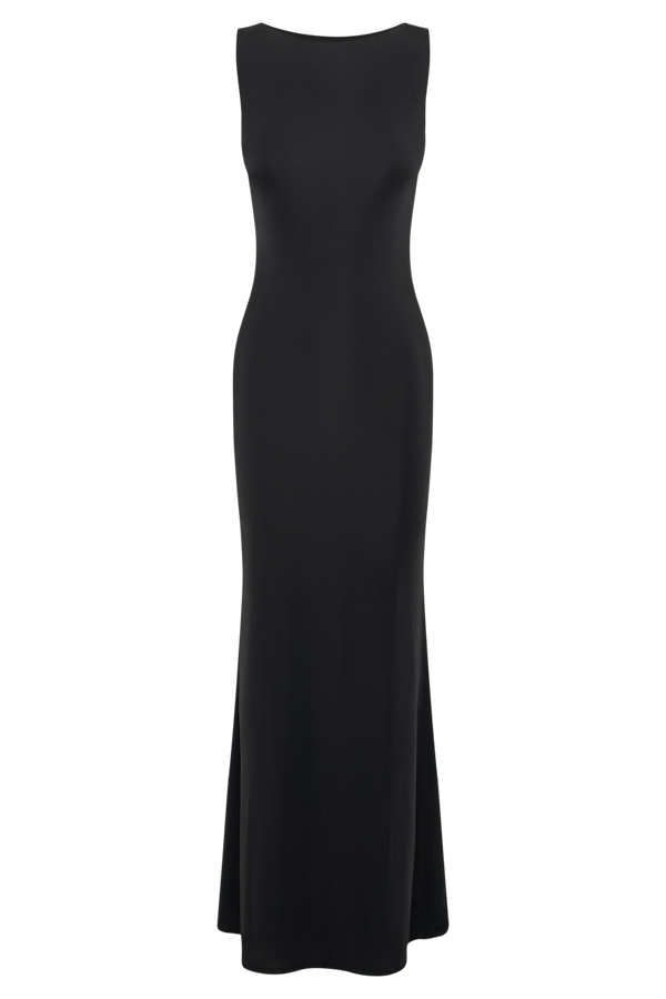 Tarna Sleeveless Slinky Maxi Dress - Black
