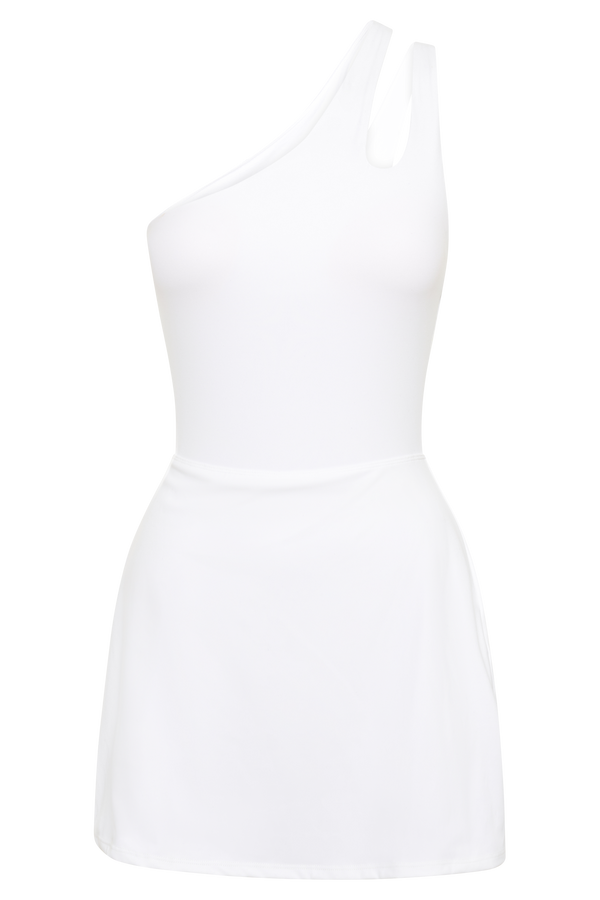 Maris One Shoulder Mini Dress - White