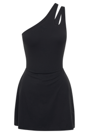 Maris One Shoulder Mini Dress - Black