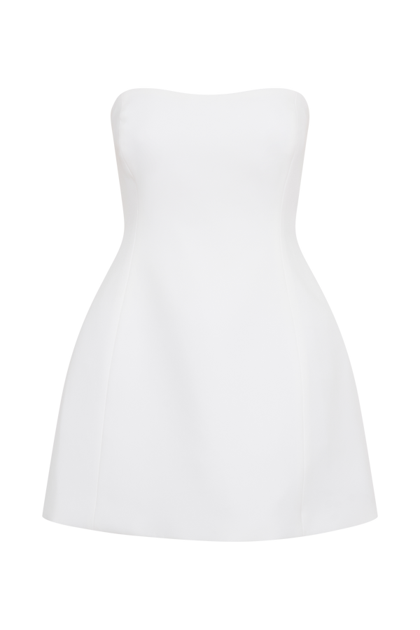 Neeka Strapless Bow Back Mini Dress - White