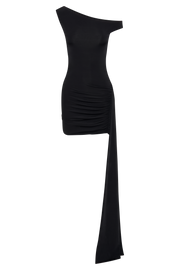 Kiera Slinky Off Shoulder Mini Dress - Black