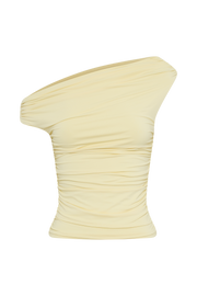 Alayna Recycled Nylon Ruched Top - Lemon