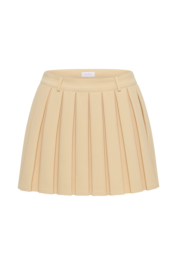 Mura Pleated Mini Skirt - Peach