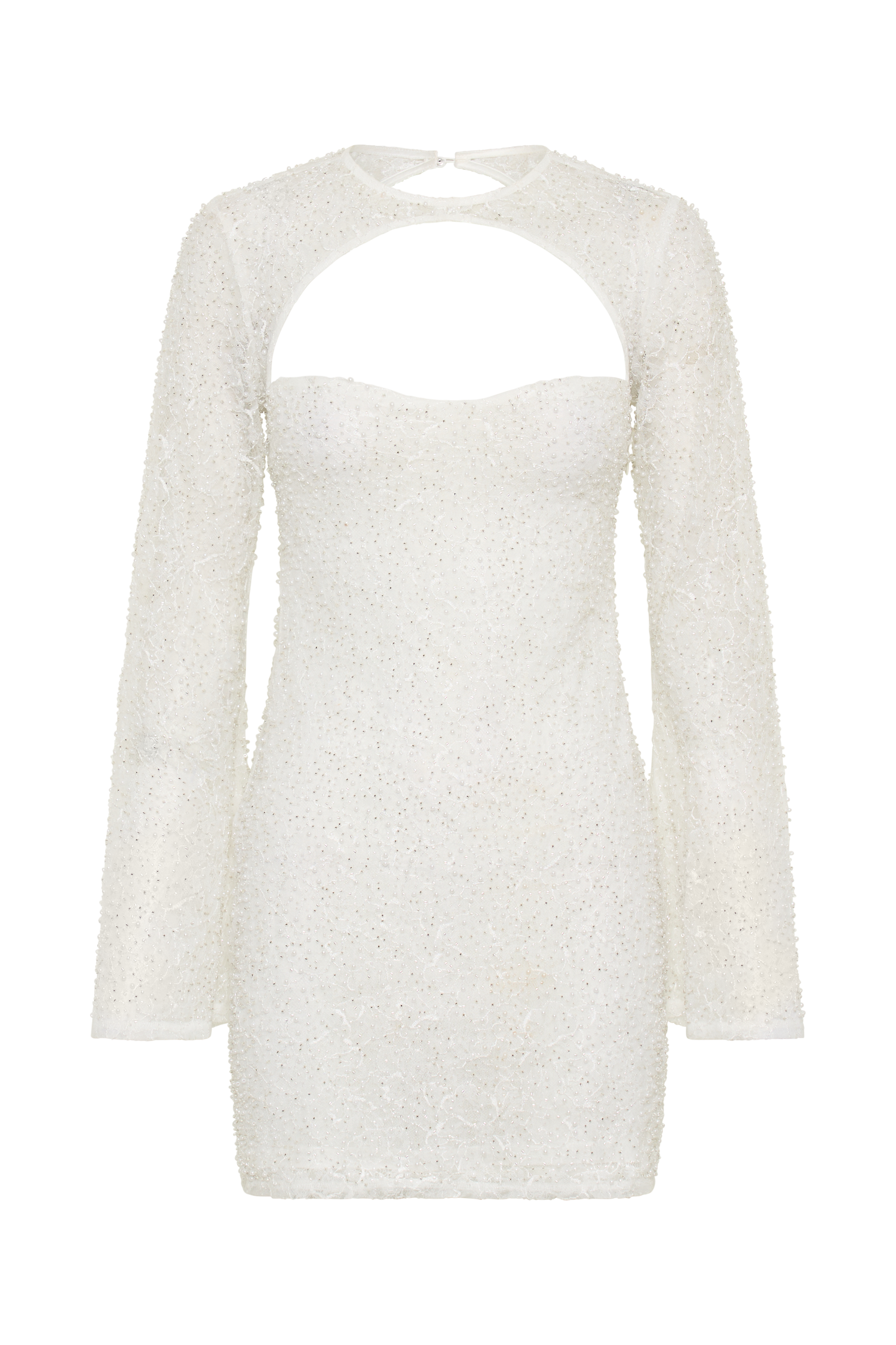 Paxton Pearl Beaded Mini Dress - White | MESHKI Paxton Pearl Beaded Mini Dress - White | MESHKI