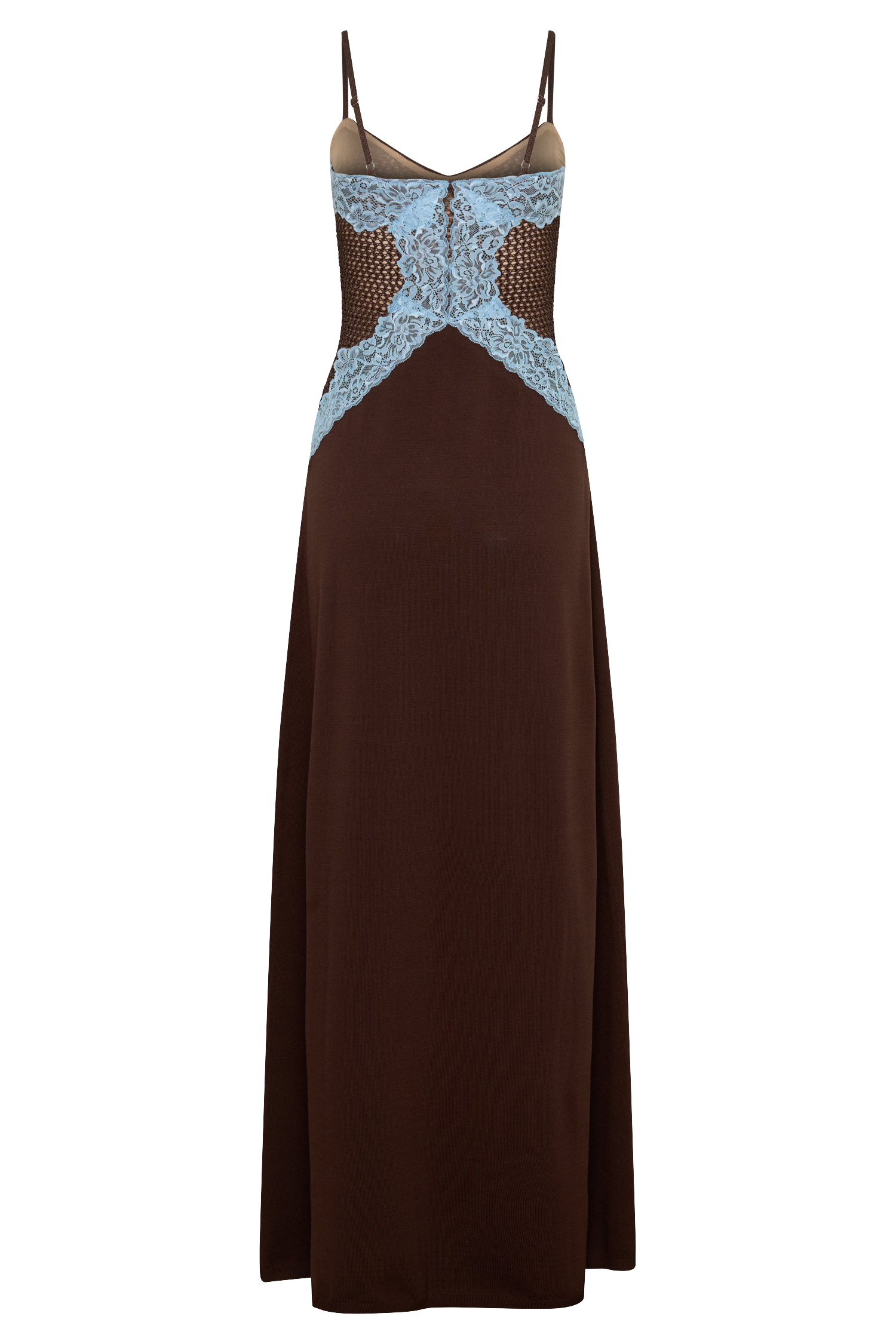 Bray Knit & Lace Maxi Dress - Chocolate/Blue #8