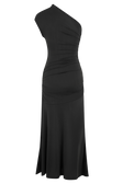 Chloe Peached Jersey One Shoulder Midi Dress - Mahogany