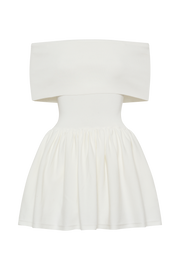 Lydia Off Shoulder Knit Mini Dress - White
