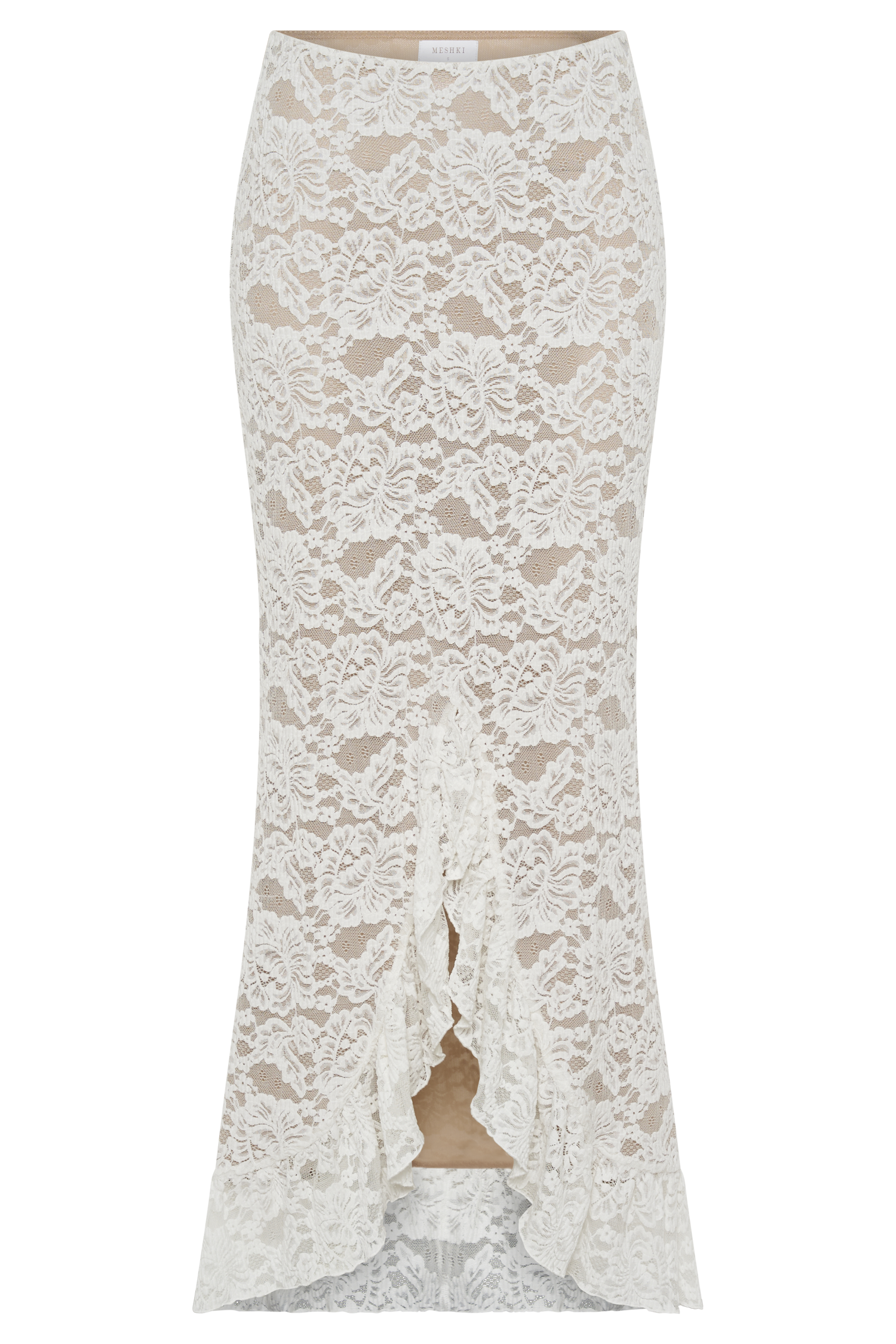Artemis Lace Plisse Maxi Skirt - Ivory #9