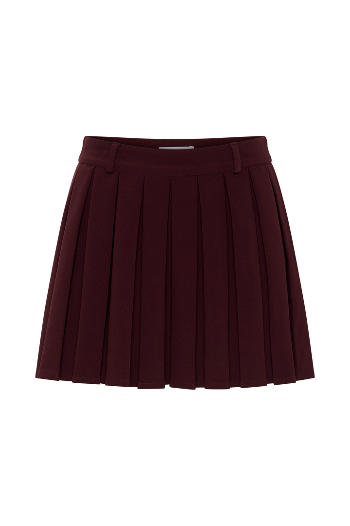 Mura Pleated Mini Skirt - Plum - MESHKI