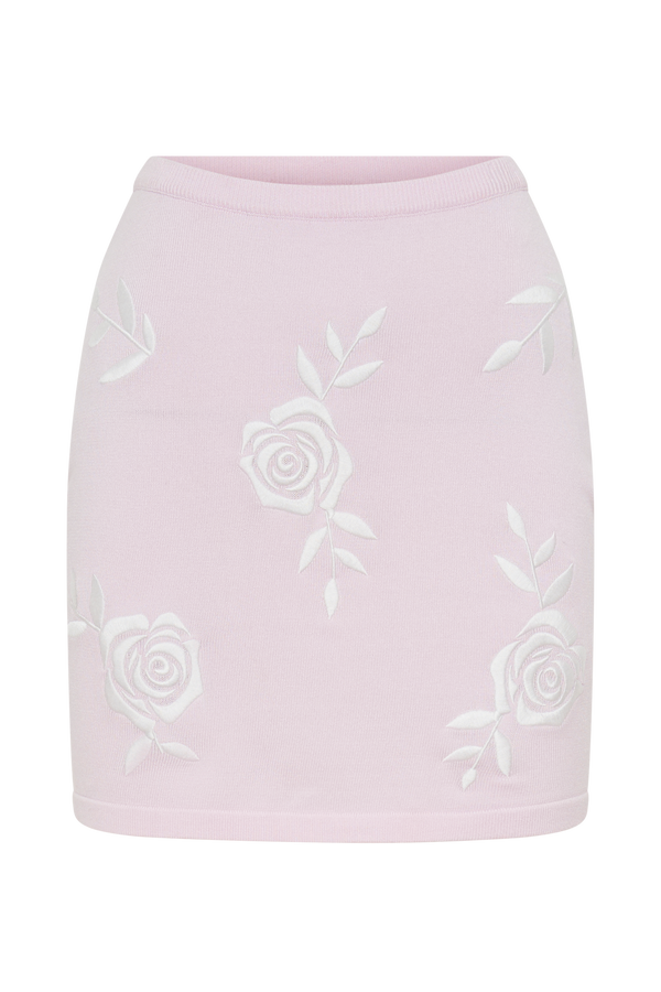 Tallulah Rose Knit Mini Skirt - Fairy Floss Pink