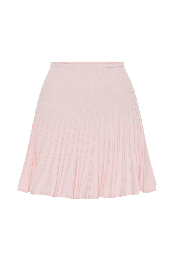 Wendy Pleated Knit Mini Skirt - Fairy Floss Pink