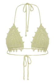 Sadie Pearl Knit Bikini Top - Seafoam Green
