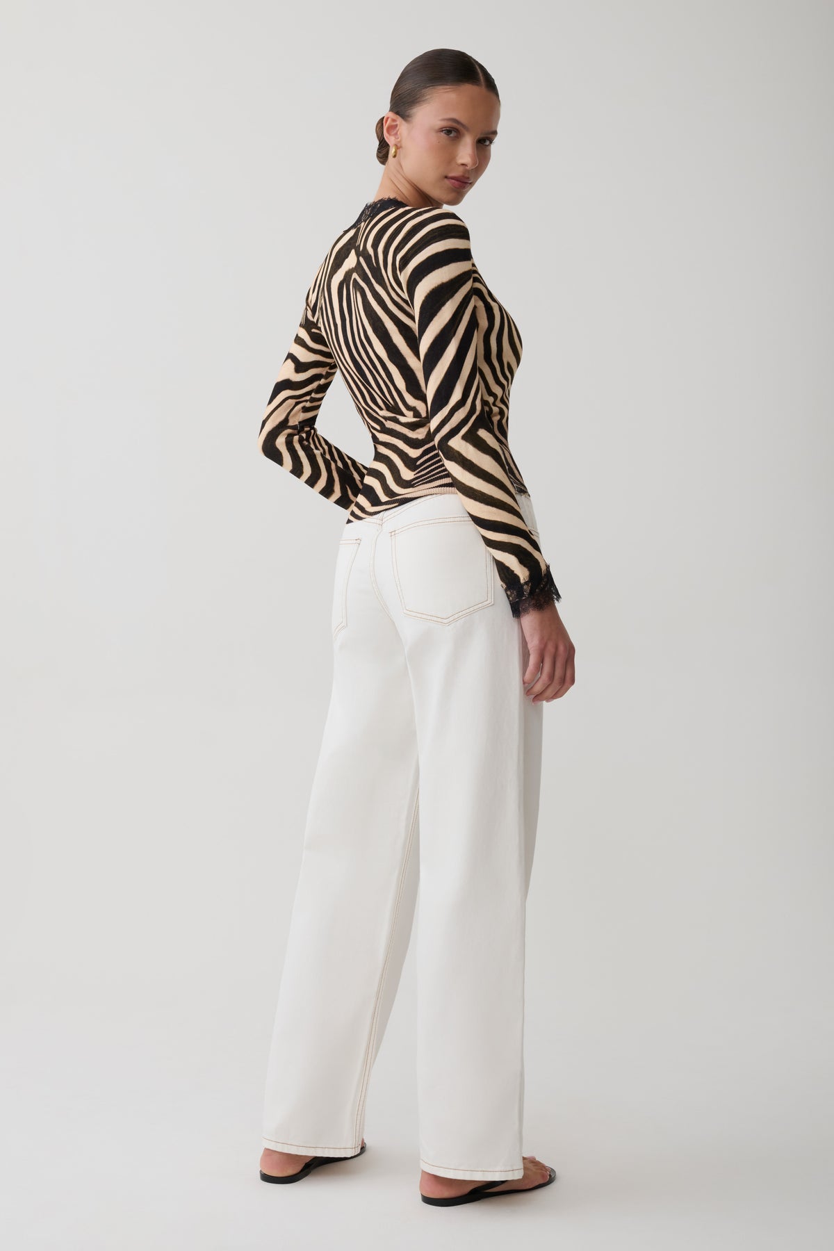 Mannon Mid Rise Denim Jeans - White #2